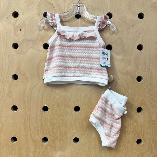 Pastel Striped Pointelle Outfit