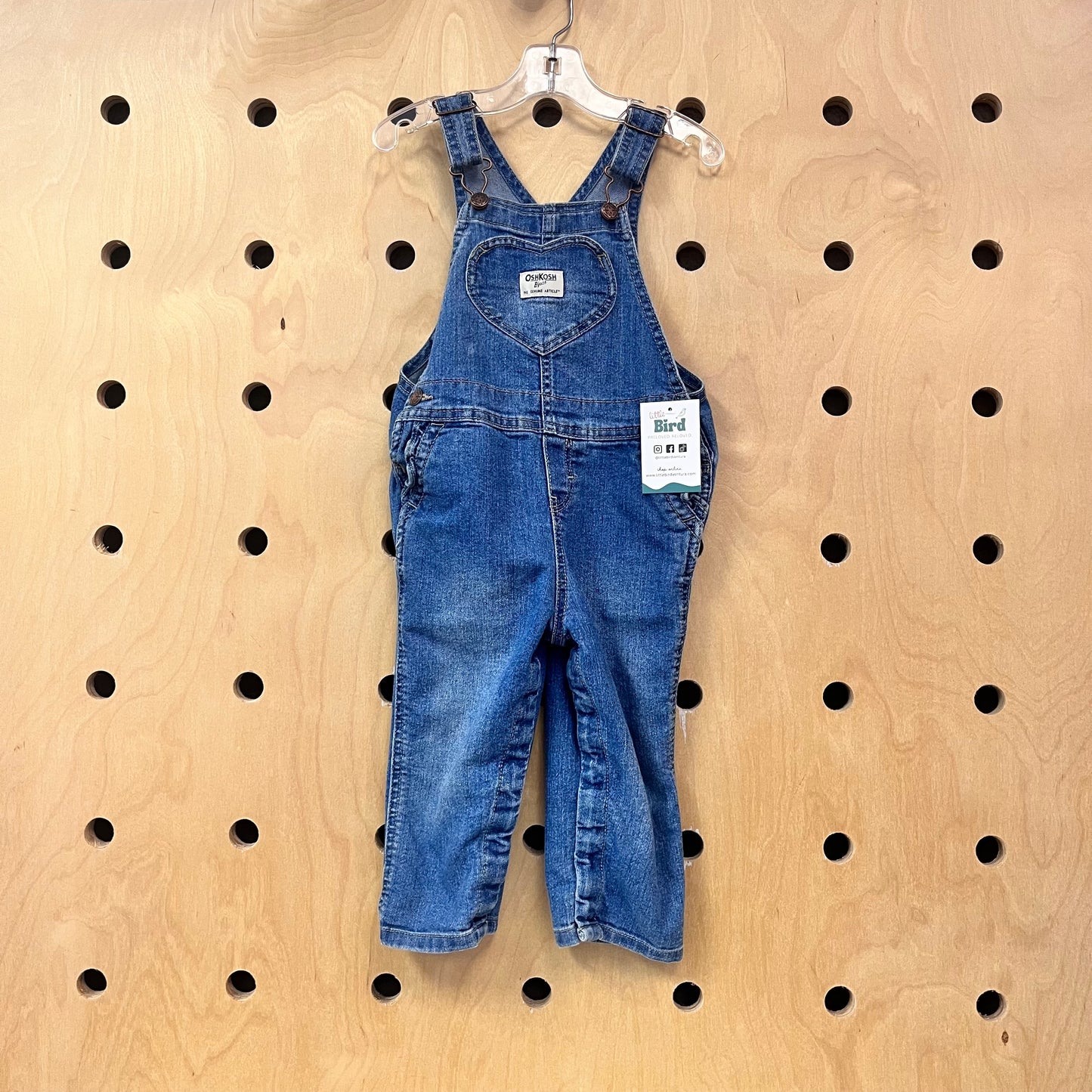 Denim Ruffle Pocket Overalls