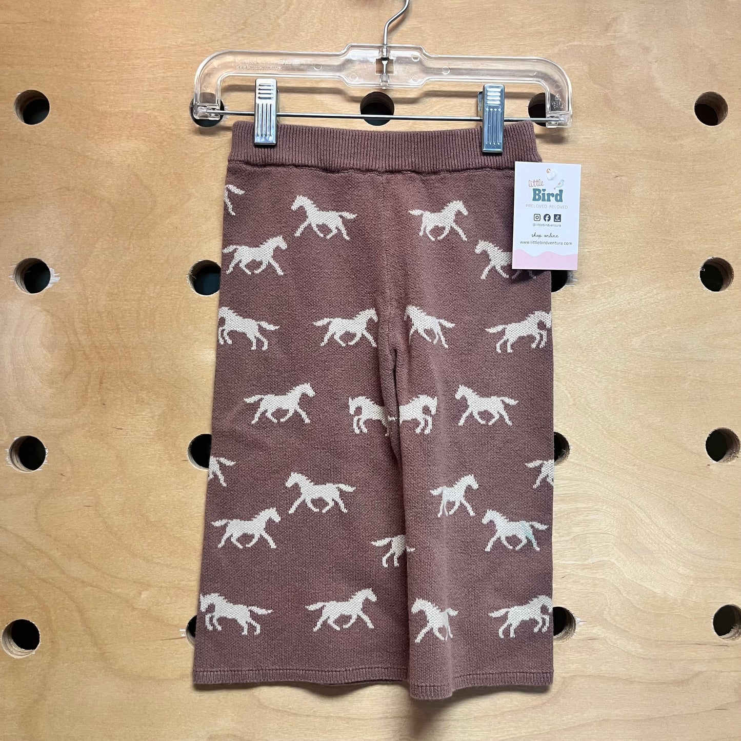 Brown/White Horses Wide Leg Pants