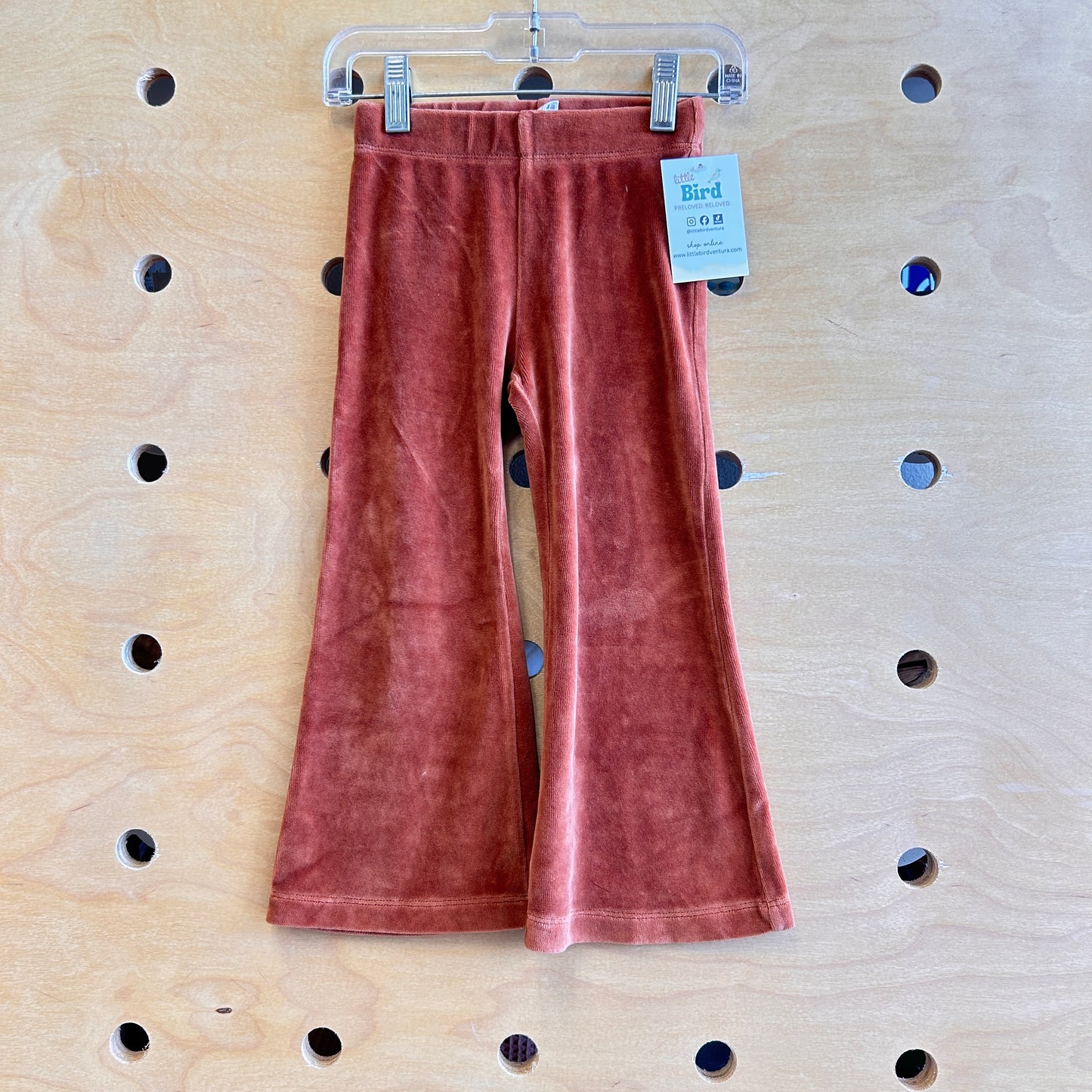 Brown Velour Organic Flare Leggings
