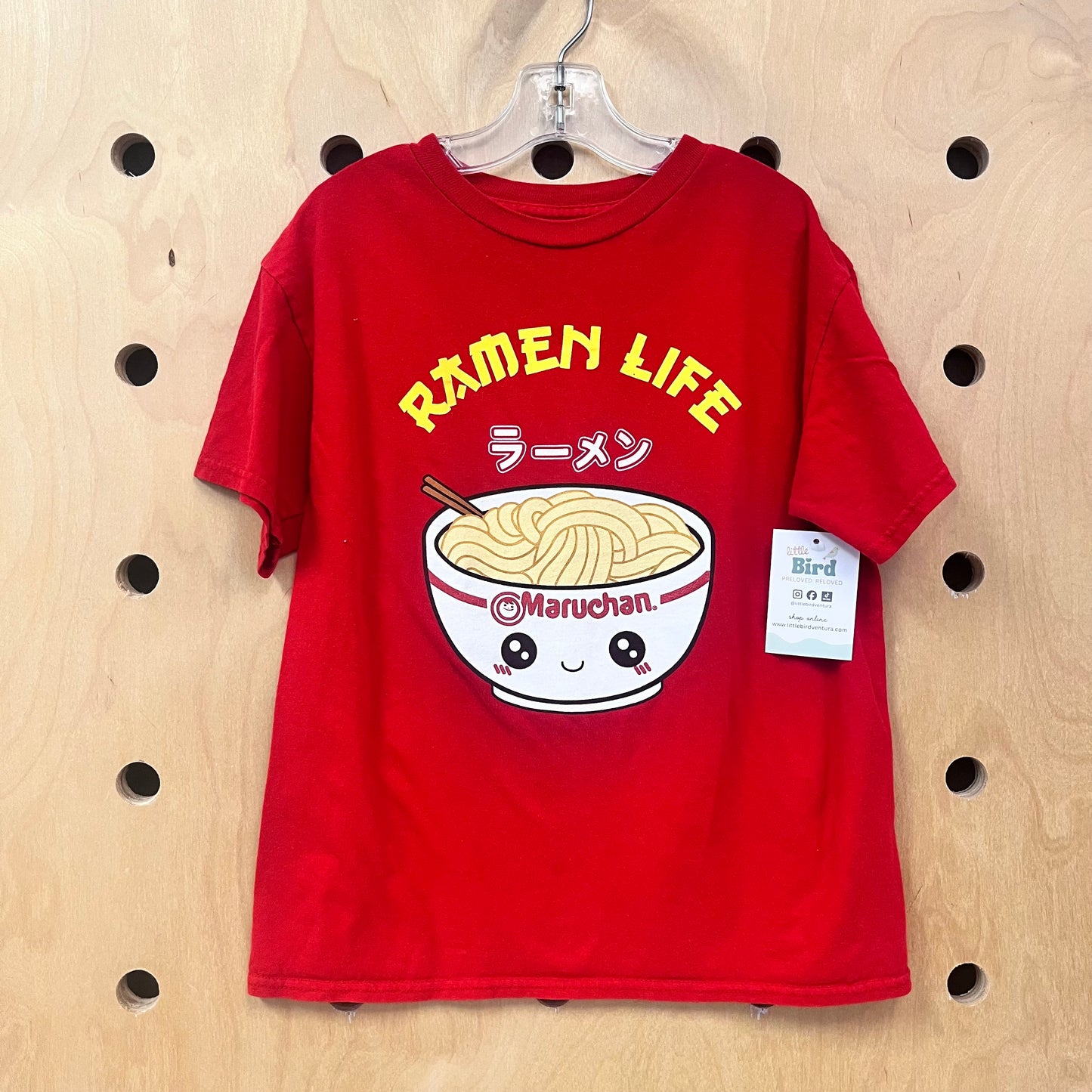 Red 'Ramen Life' Cotton Tee