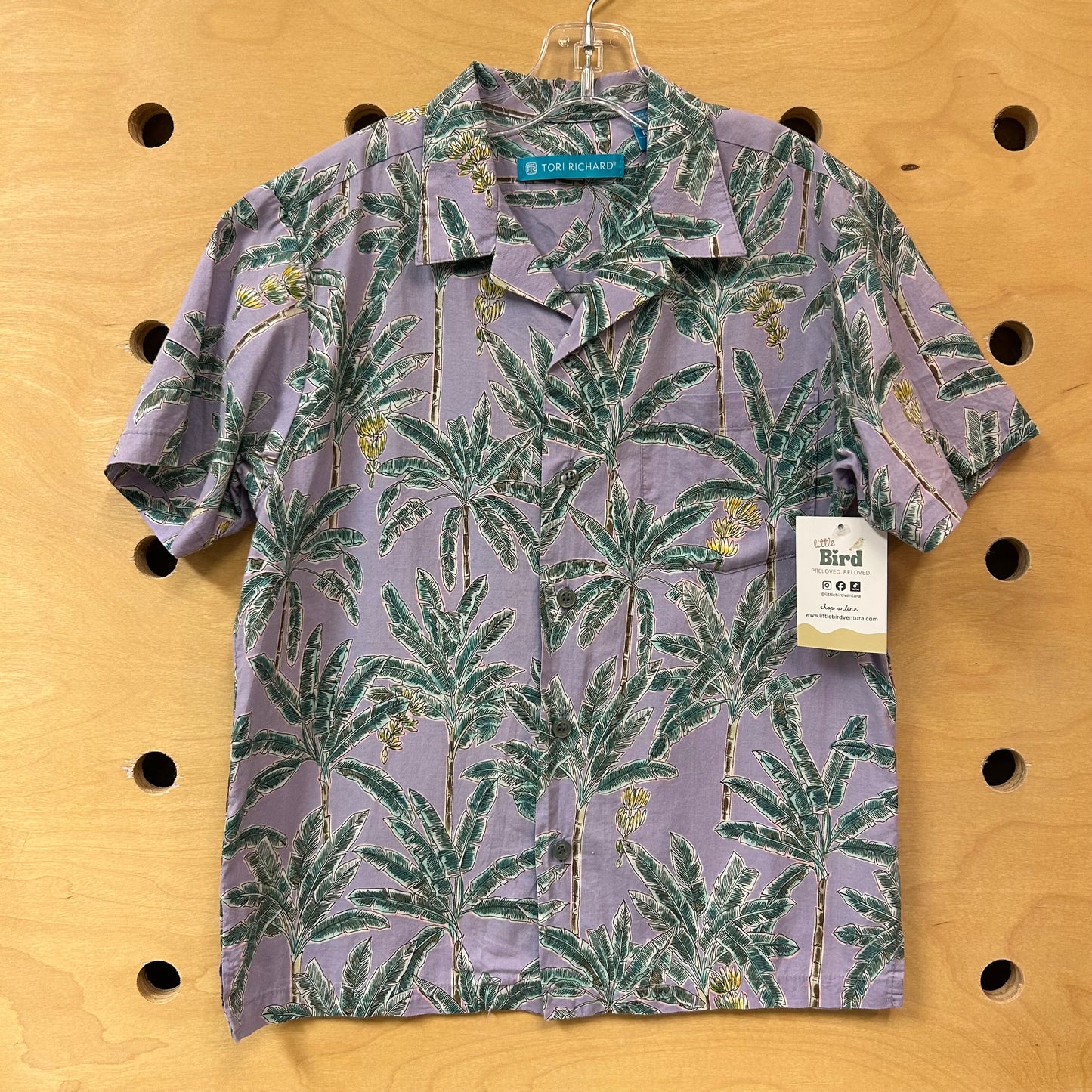 Lavender Palm Tree Cotton Button Up
