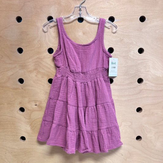 Muave Smock Waist Gauze Dress