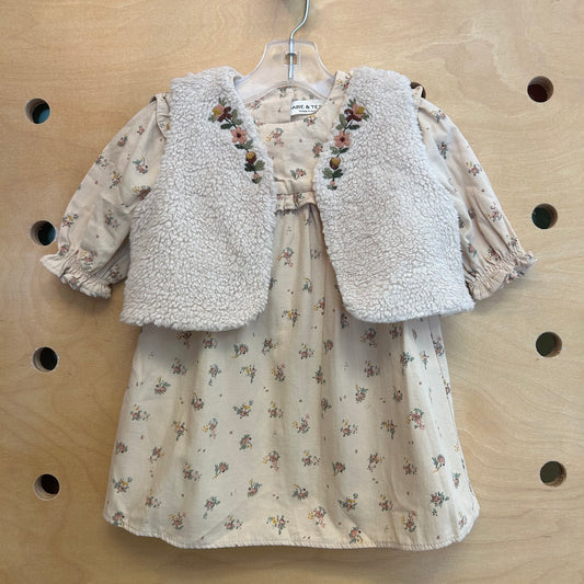 Cream Floral Dress
