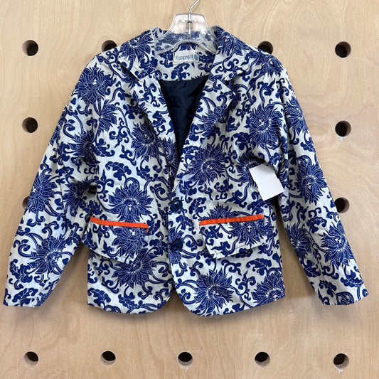 Blue + White Damask Jacket