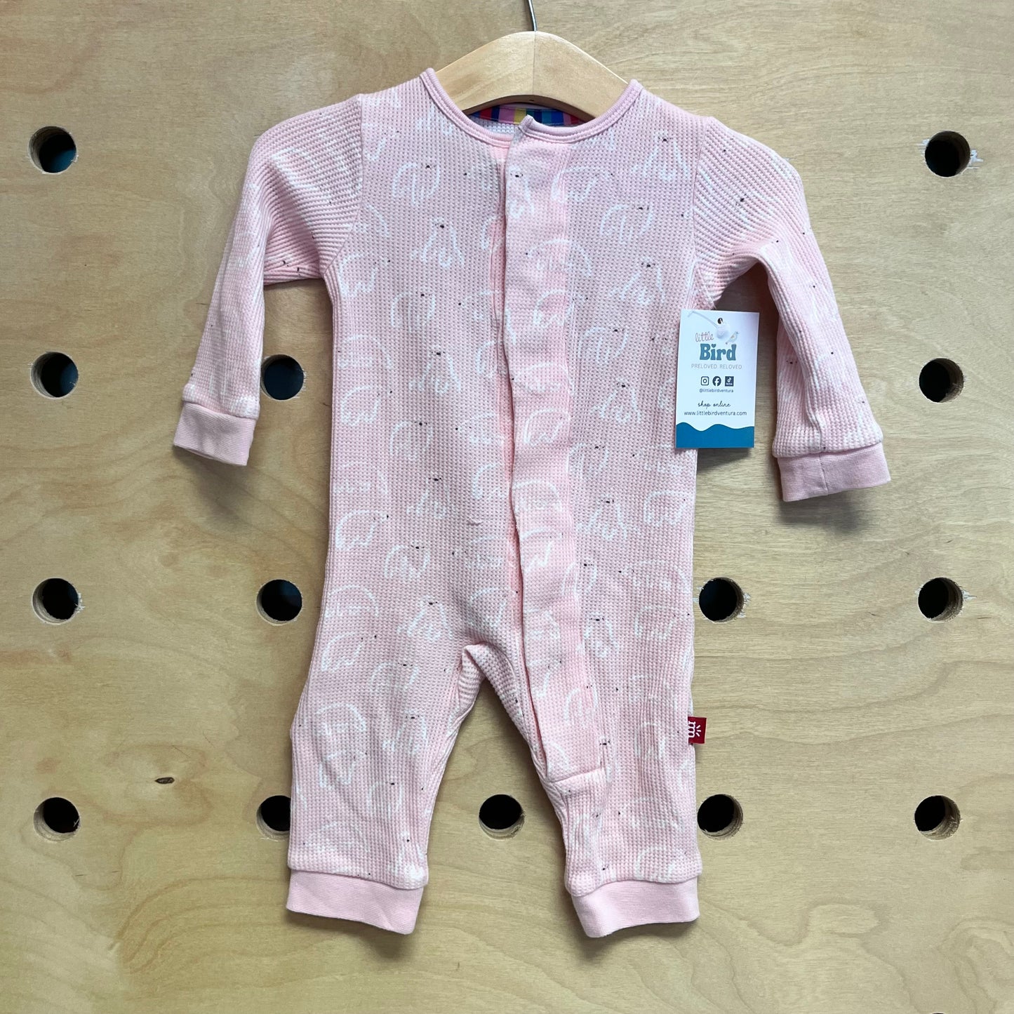 Pink Waffle Bears Magnetic Romper