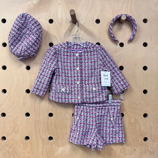 Magenta/Lavender Tweed Outfit