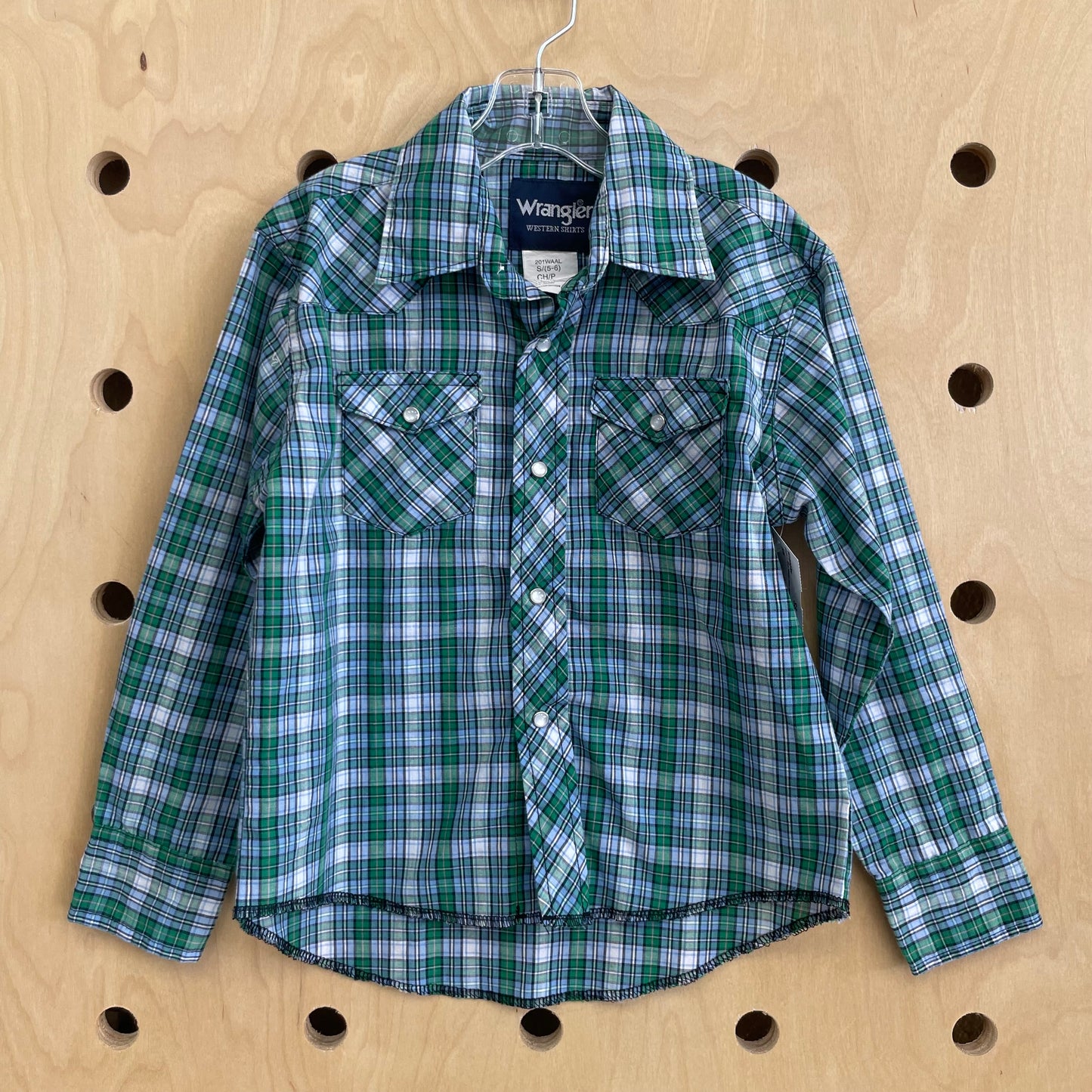 Green + Blue Western Snap Shirt