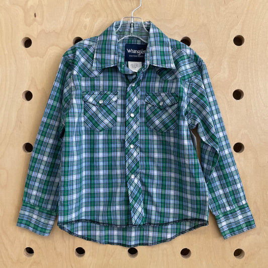 Green + Blue Western Snap Shirt