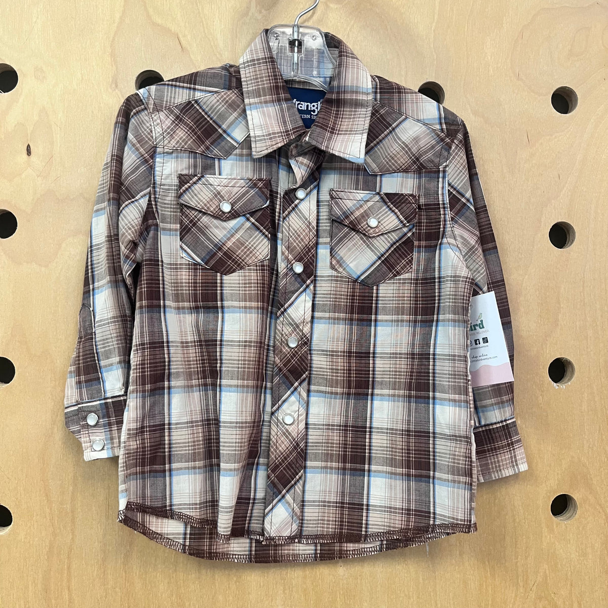 Brown Plaid Snap Western Shirt