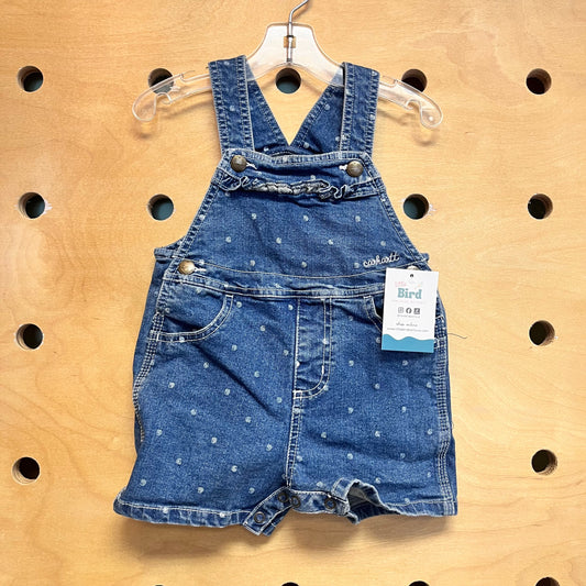 Embroidered Logo Denim Polka Shortalls