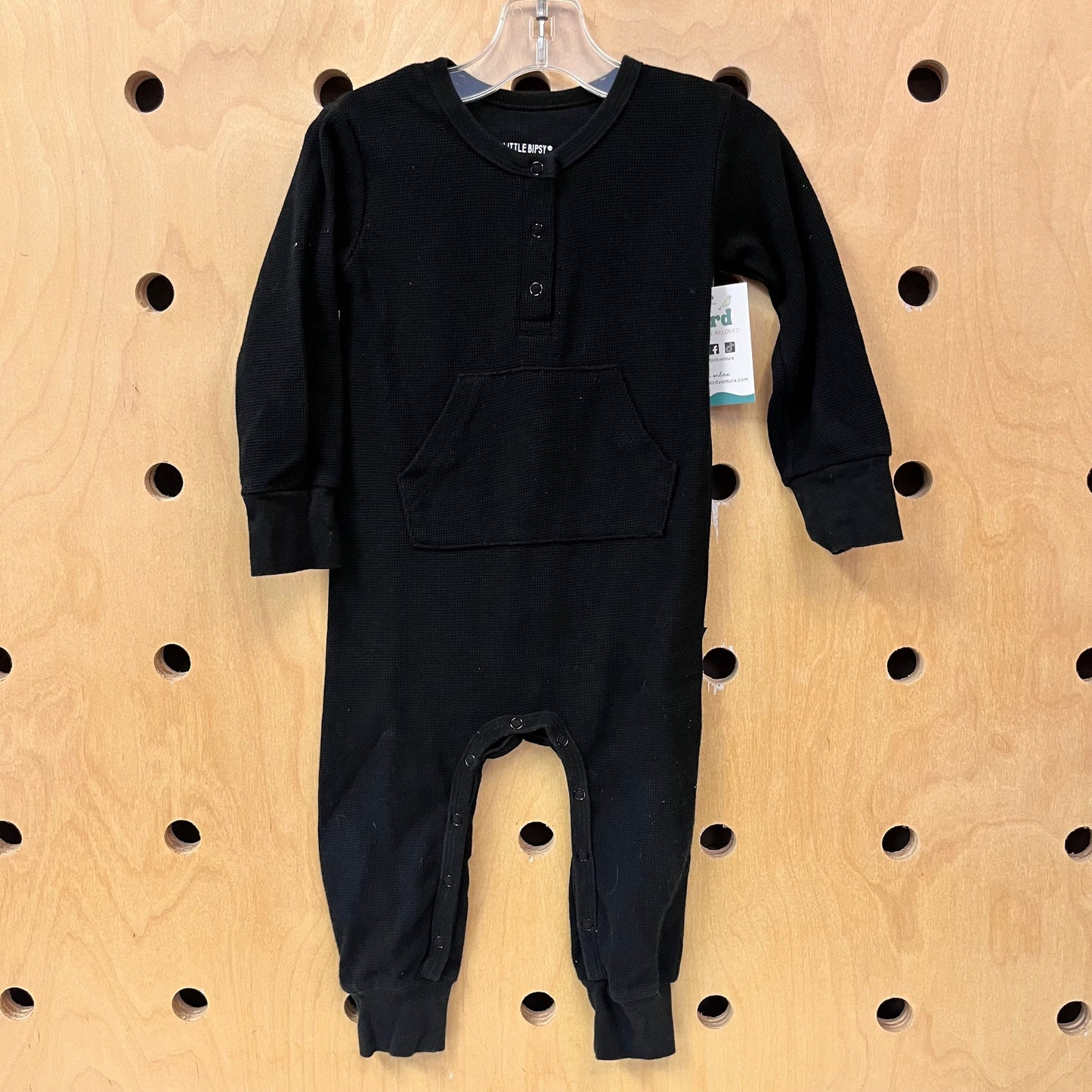 Black Waffle Romper