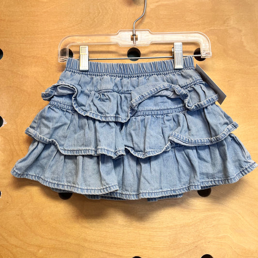 Soft Denim Ruffle Skort