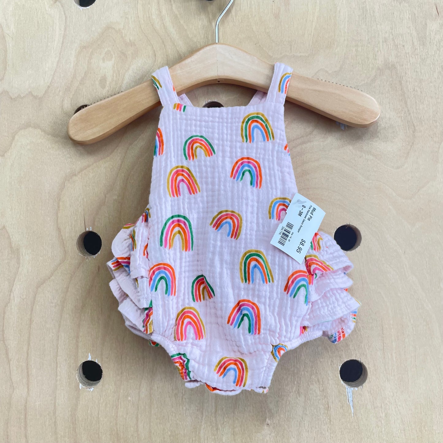 Pink Rainbows Gauze Romper