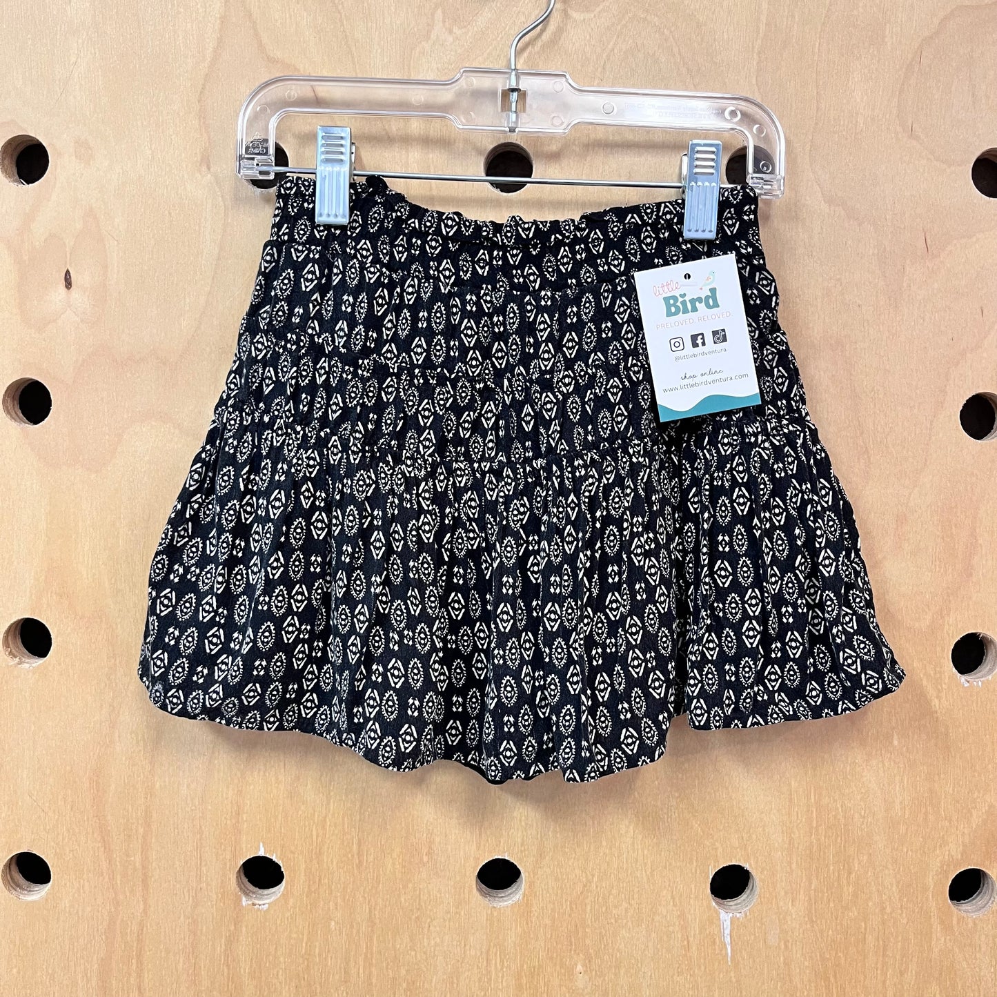 Black + Cream Diamonds Skirt
