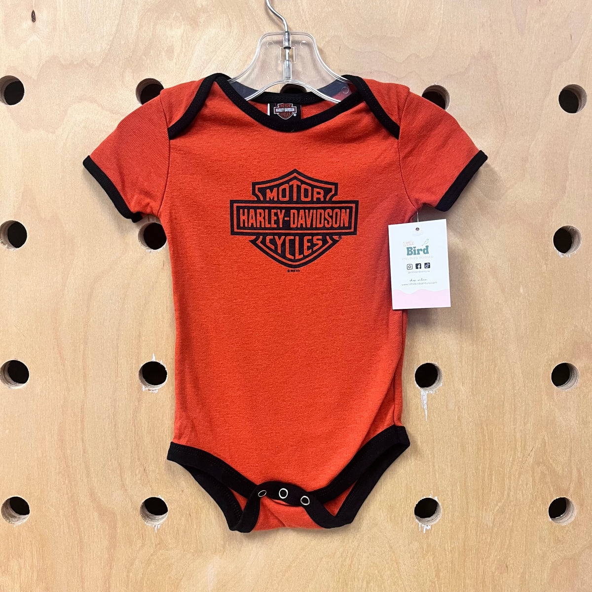 Orange Logo Ringer Bodysuit