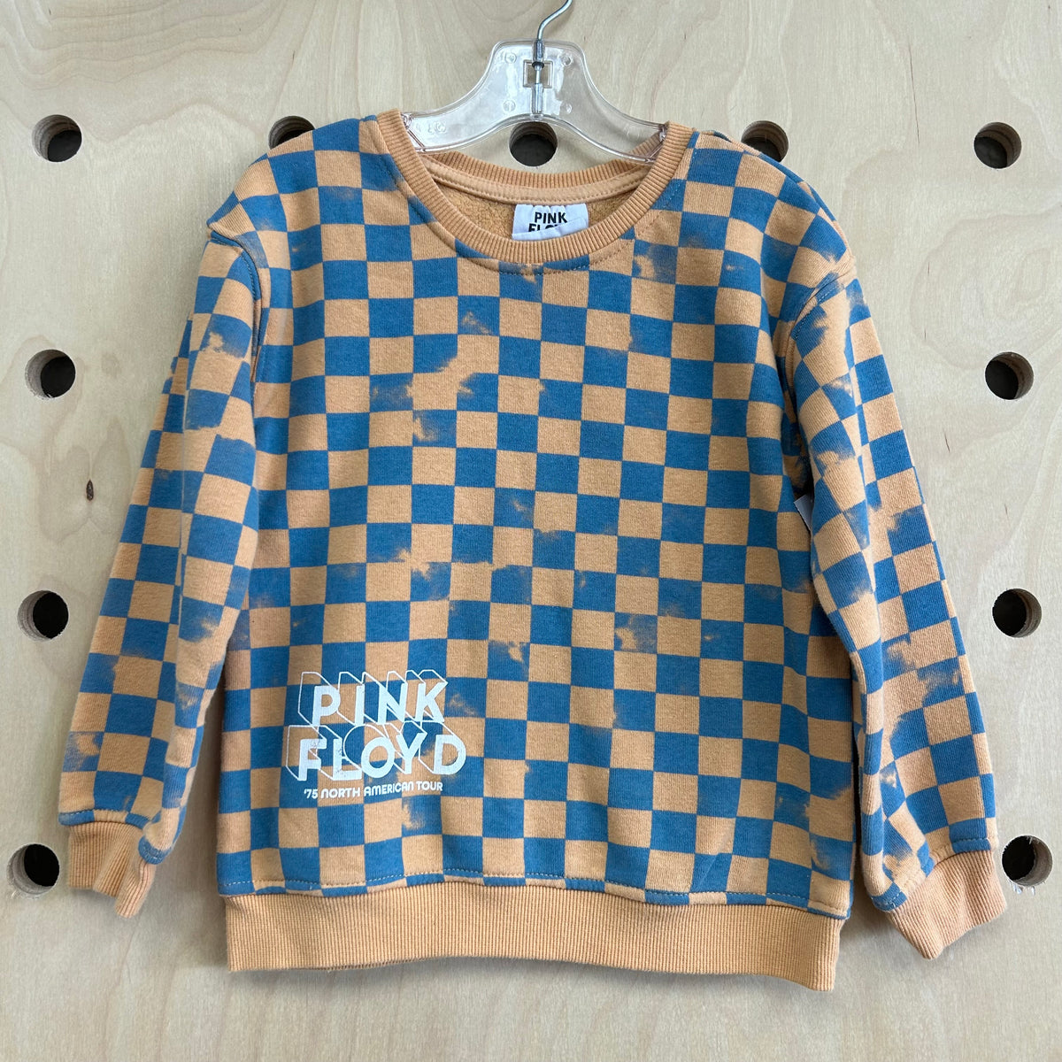 Tan & Blue Checkered Sweatshirt