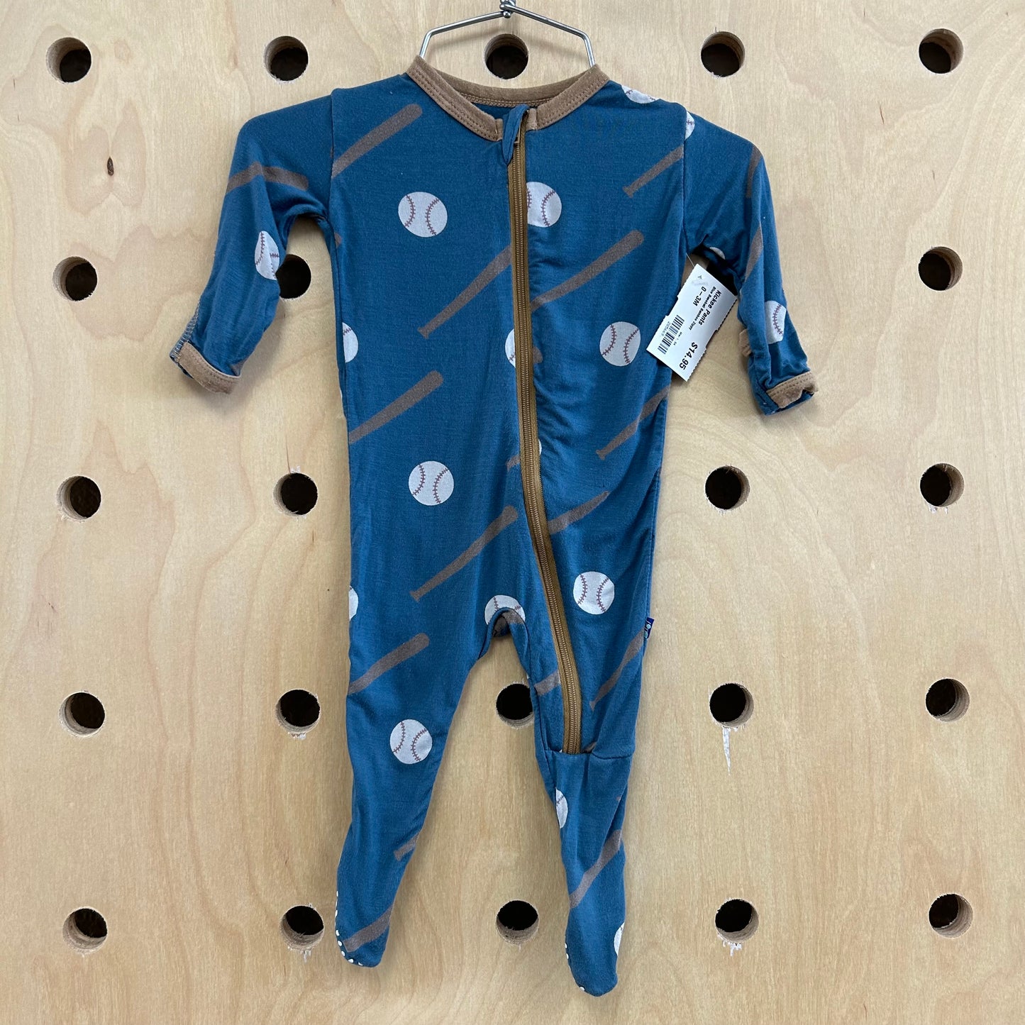 Blue Baseball Bamboo Zippy