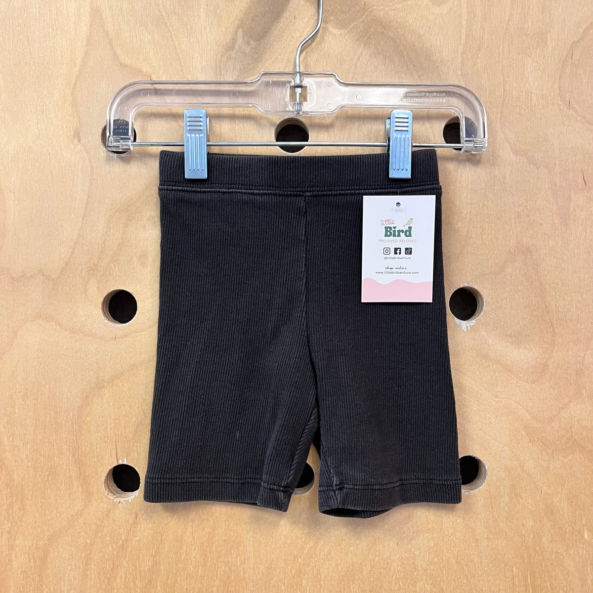 Black Ribbed Bike Shorts