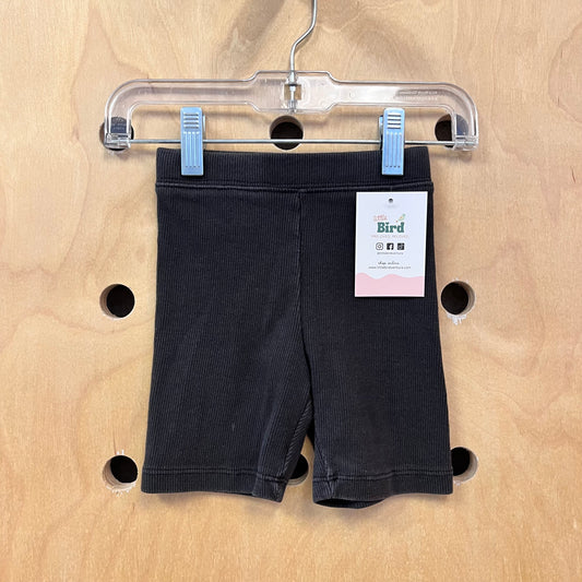 Black Ribbed Bike Shorts