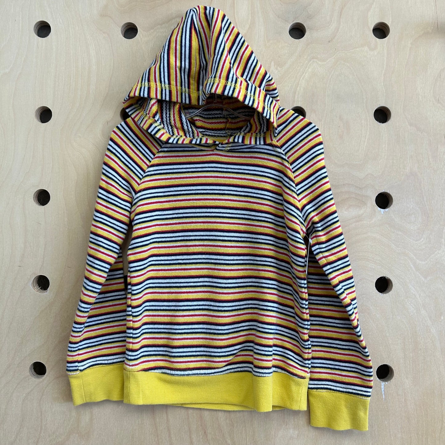 Yellow Striped Terry Hoodie