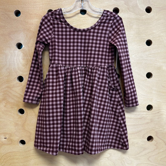 Pink/Maroon Plaid Twirl Dress