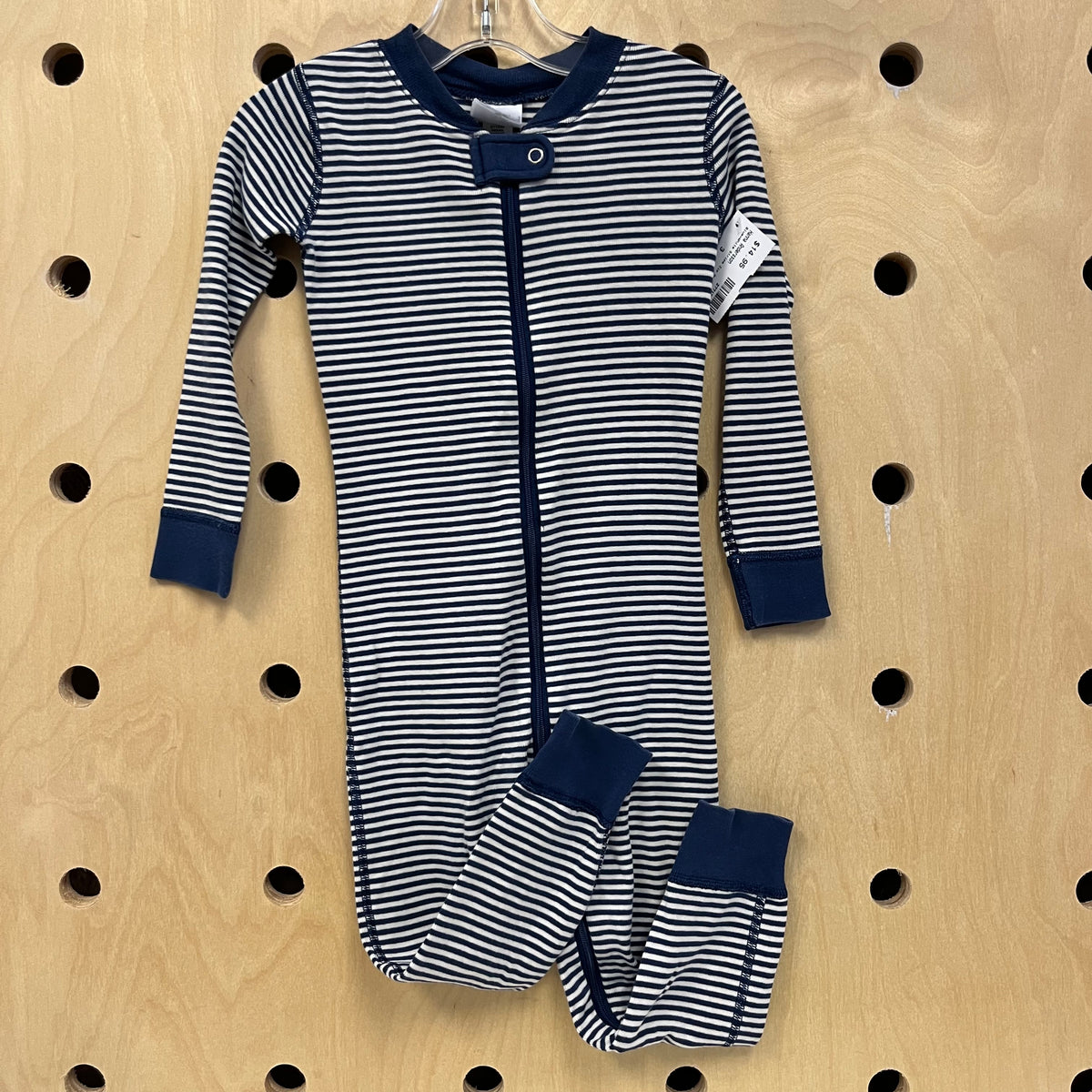 Blue+White Stripe Zip Pajamas