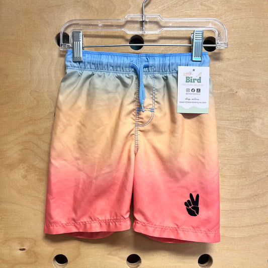 Colorful Peace Sign Swim Trunks