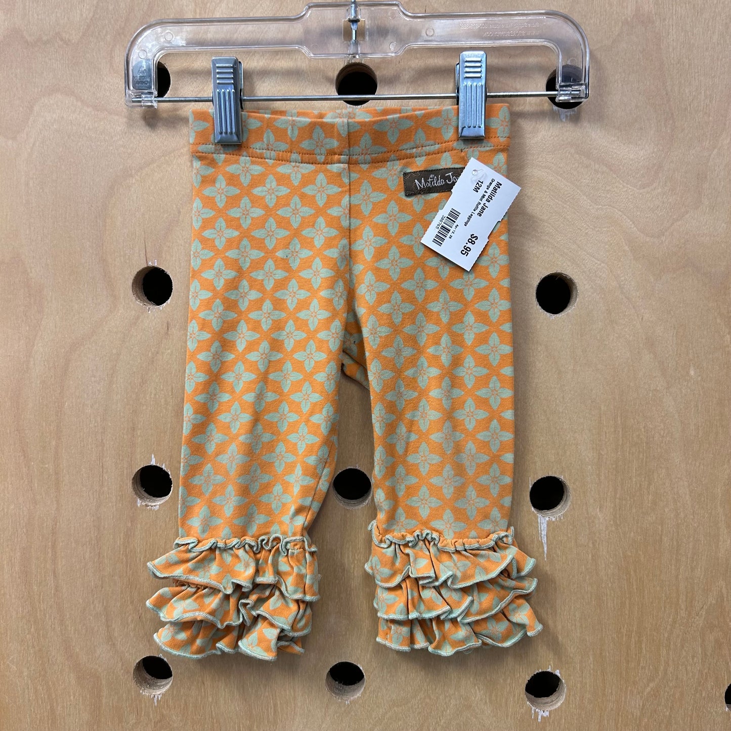 Orange & Mint Ruffle Leggings