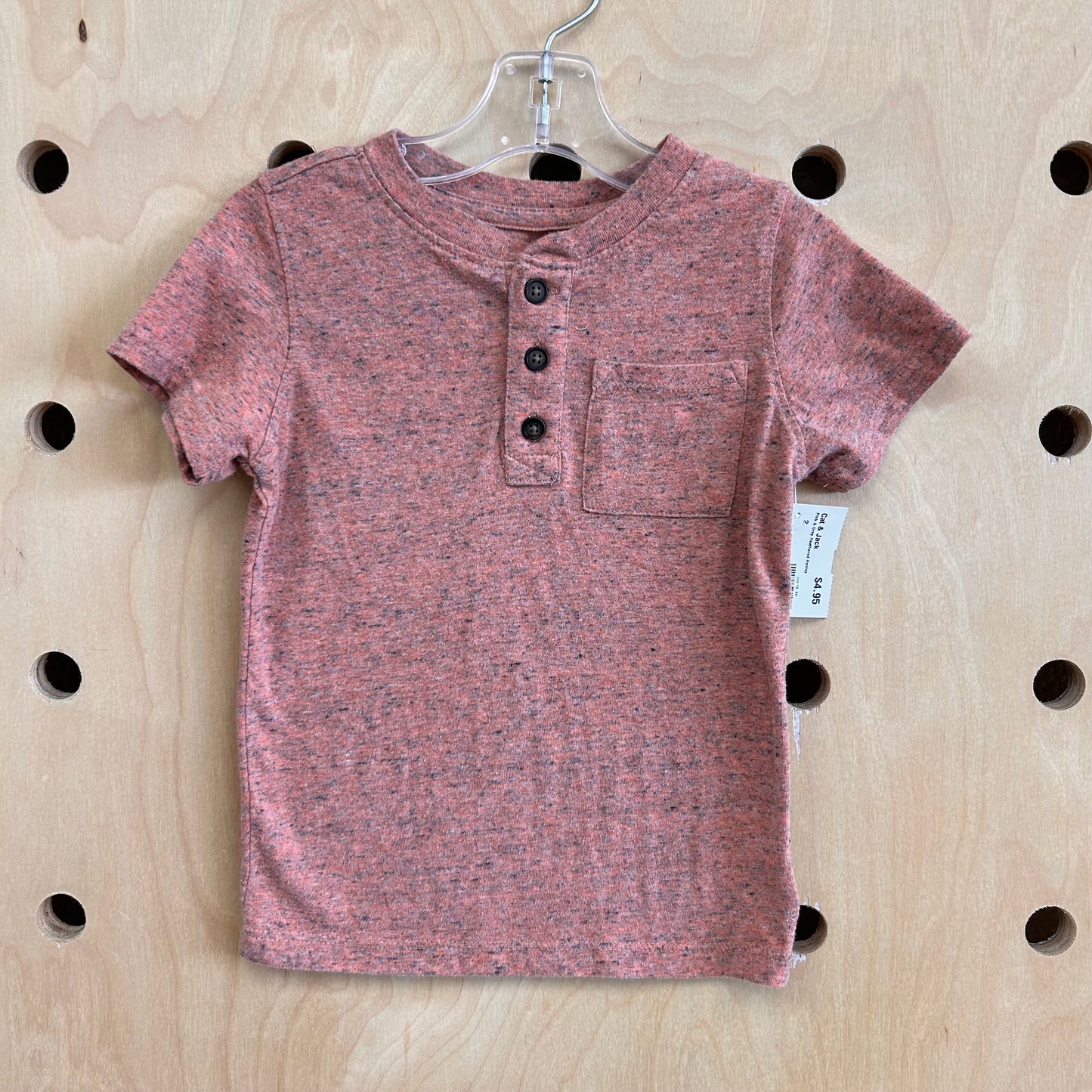 Pink & Grey Heathered Henley