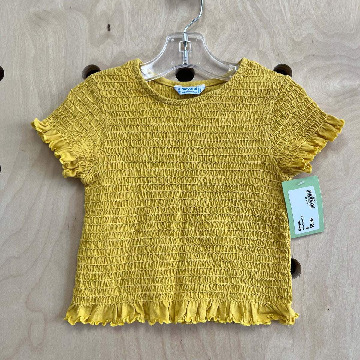 Yellow Shirred Tee