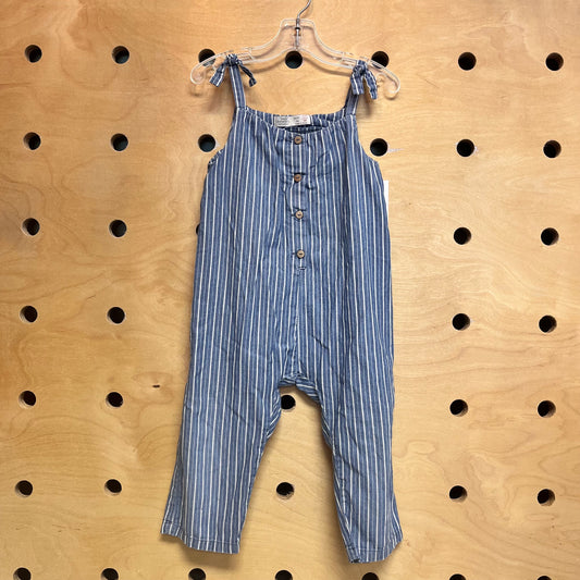 Blue/White Striped Romper