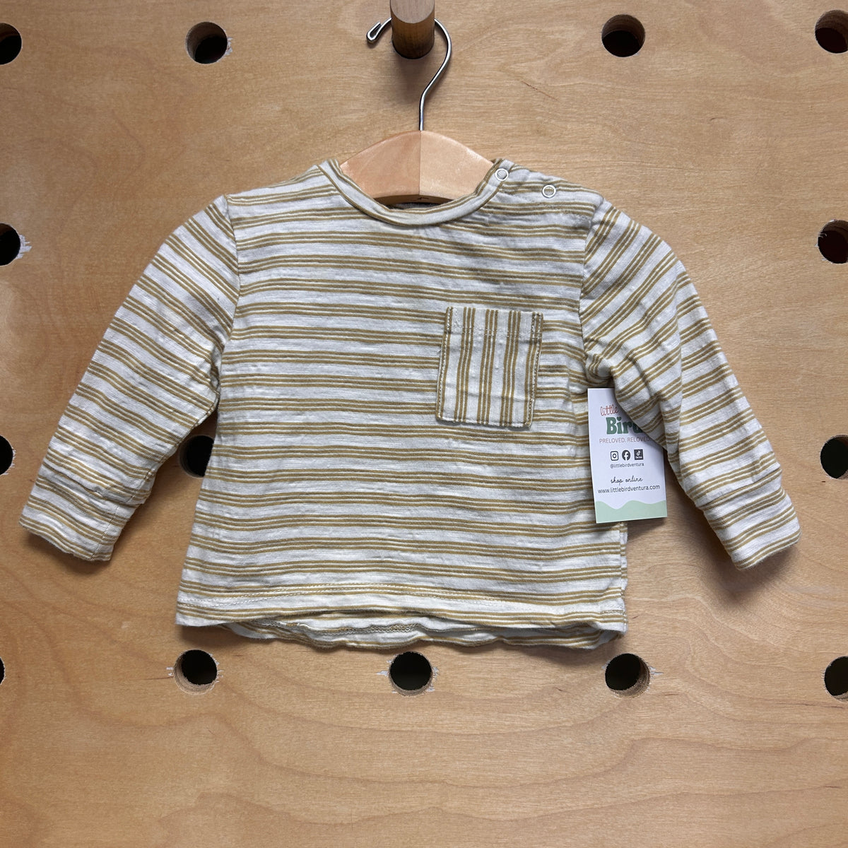 Yellow Striped Cotton Long Sleeve