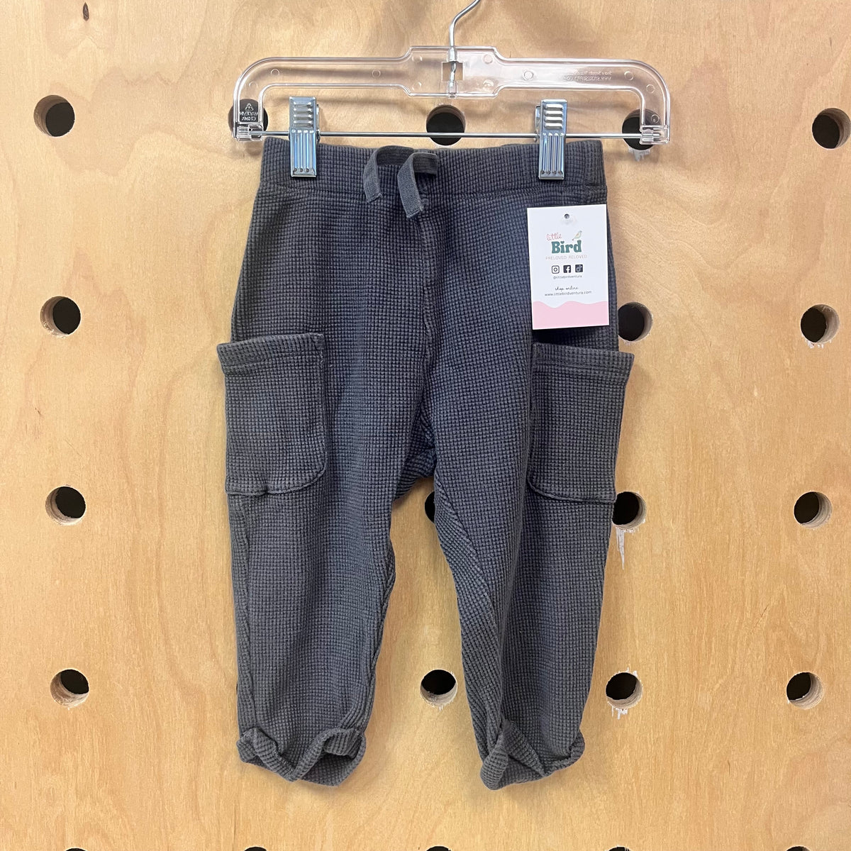 Grey Waffle Knit Pants