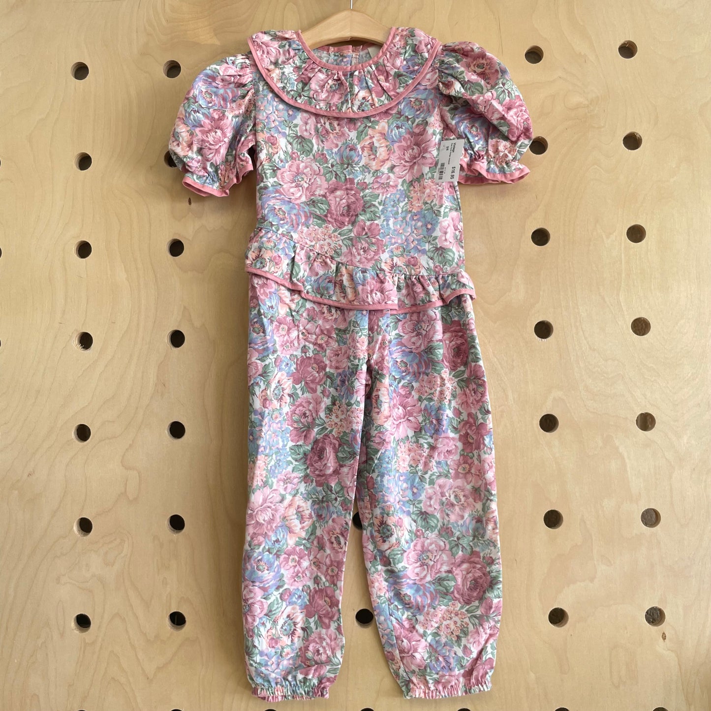 Pink Floral Vintage Jumpsuit