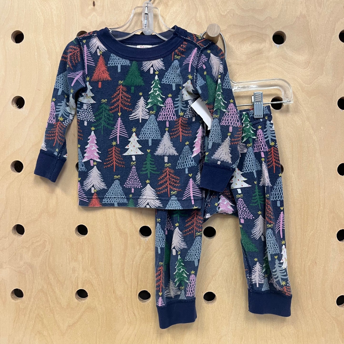 Blue Christmas Tree Pajama Set