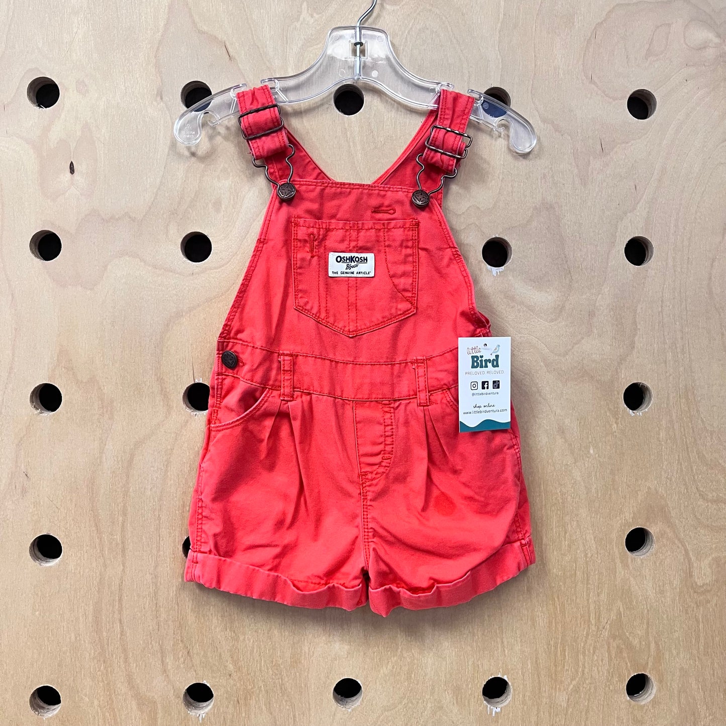 Coral Cuffed Shortalls