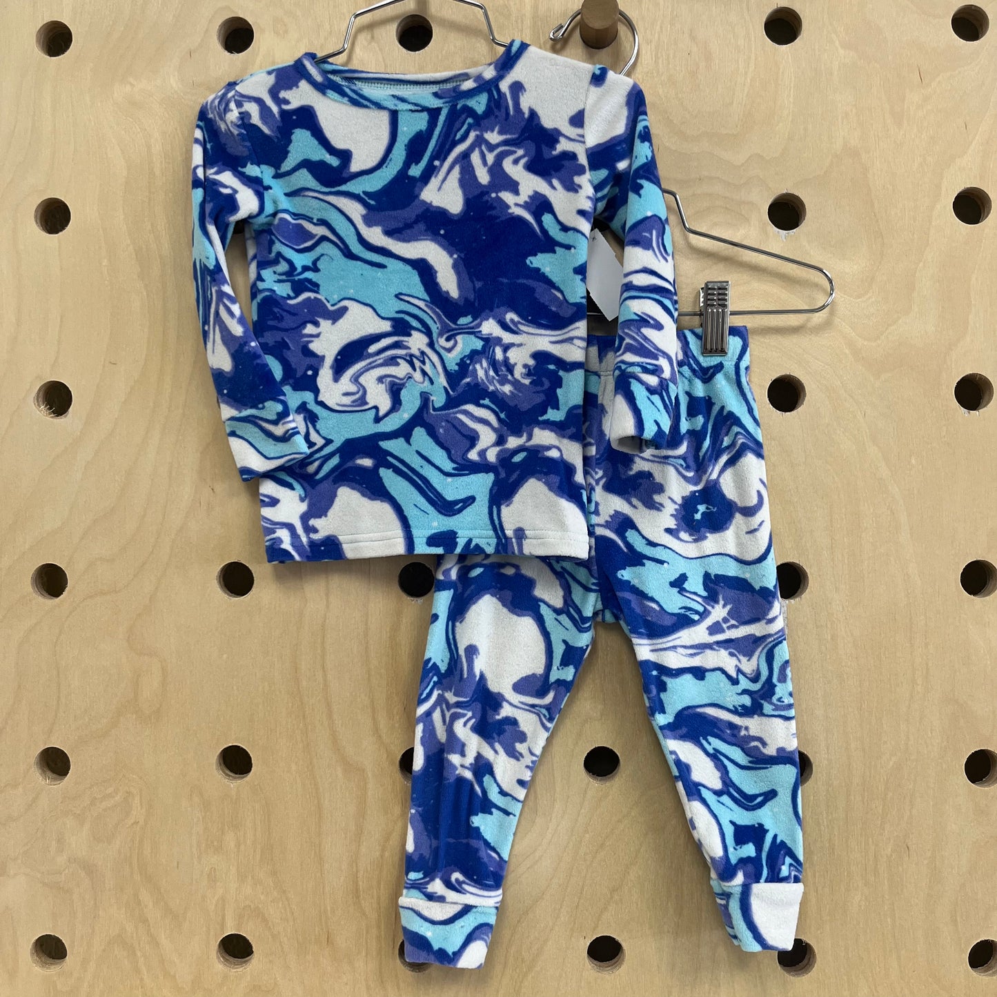 Blue+White Marble Fleece Pajamas