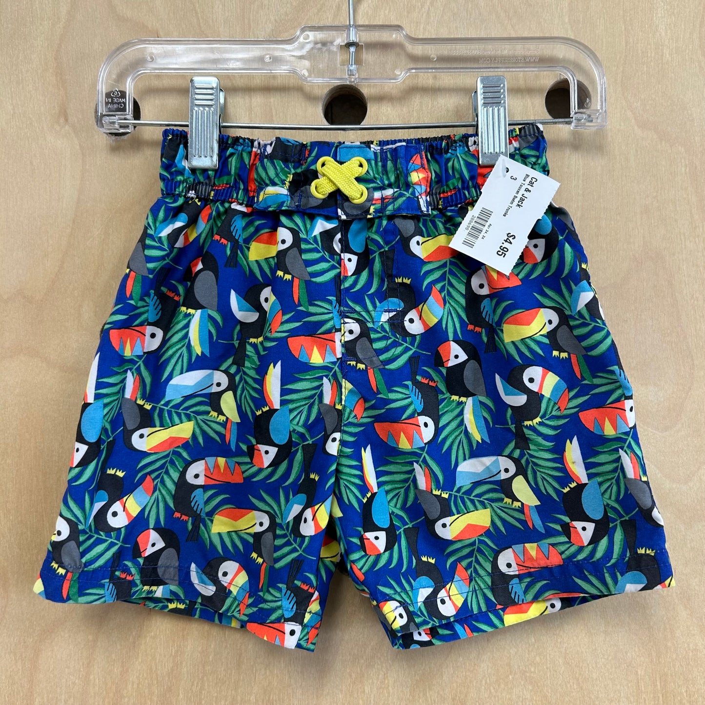 Blue Toucan Swim Trunks