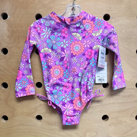 Purple/Pink Floral Swimsuit NEW!!