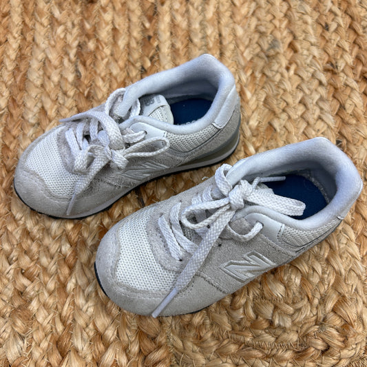 White Suede & Mesh 574 Sneakers