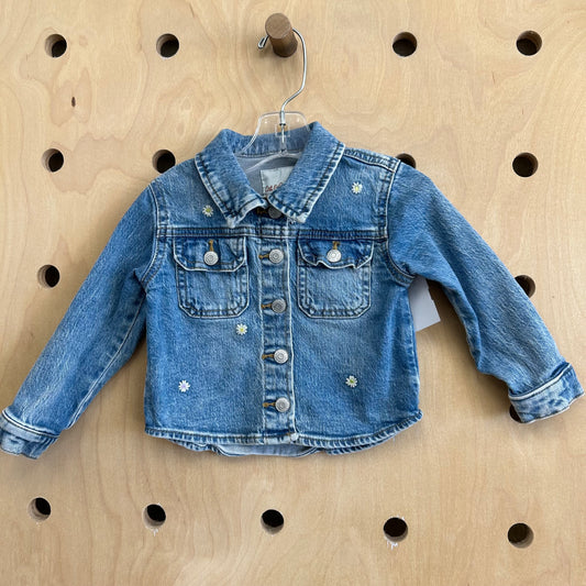 Embroidered Daisy Denim Jacket