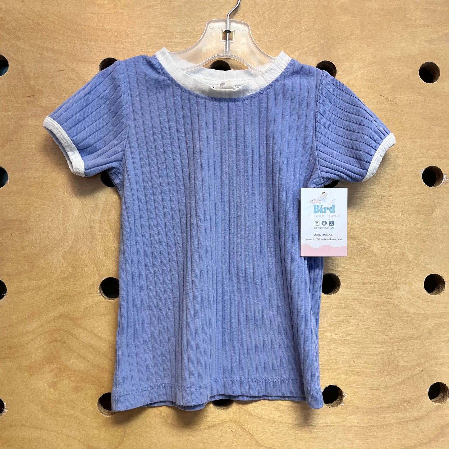 Organic Blue Ribbed Tee
