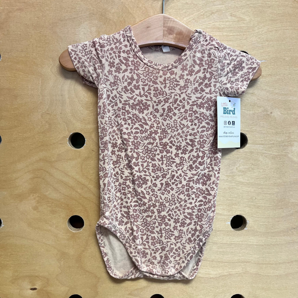 Peach/Pink Floral Bamboo Bodysuit