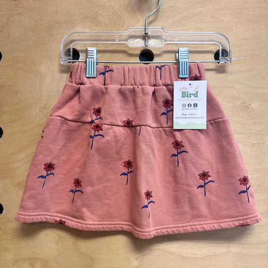 Coral Floral Cotton Skirt