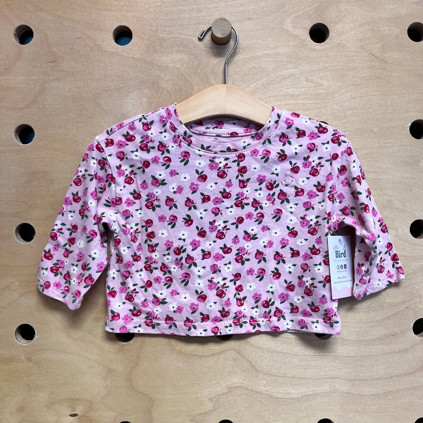 Pink Floral Cotton LS