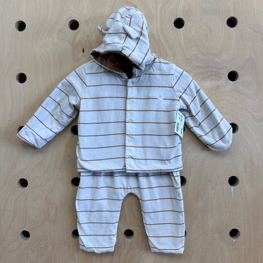 Cream + Tan Striped Outfit