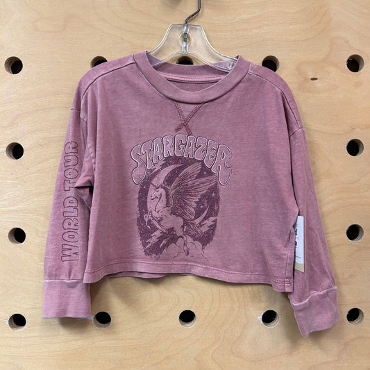 Pink Glitter Stargazer Crop Tee