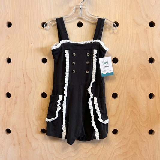 Grey/White Bamboo Buttons Romper