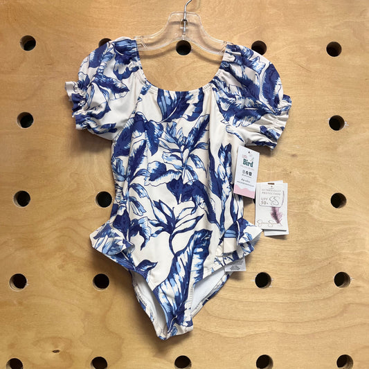 Blue/White Leafs Swimsuit NEW!!